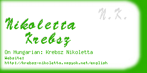 nikoletta krebsz business card